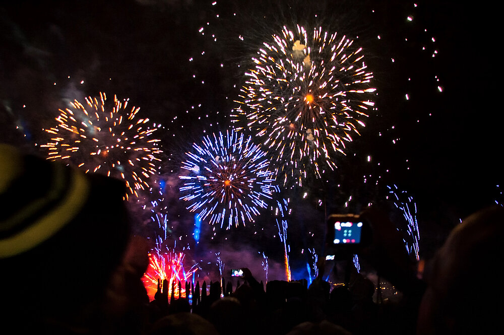 Fireworks,Show,At,The,Annecy,Lake,Party.